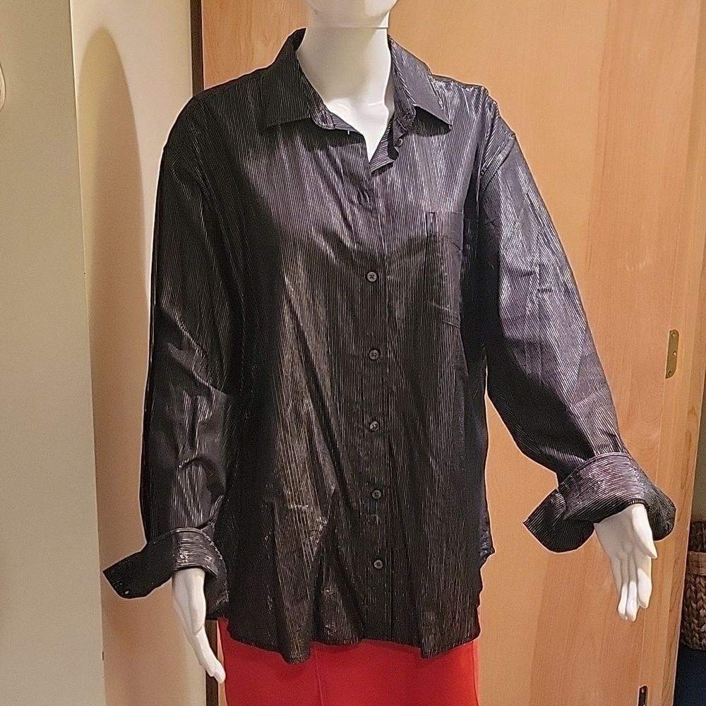 NWT GAP metallic big shirt sz L
